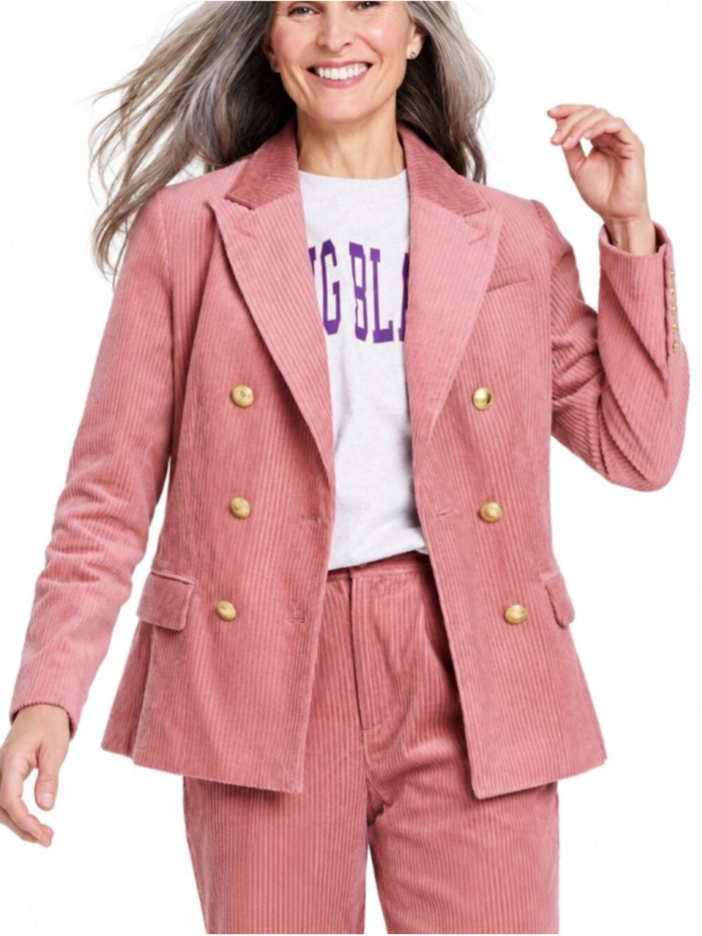 ROWING BLAZERS x TARGET Corduroy Blazer Jacket Pink Gold Large Double Breasted